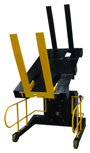 Steel Portable Pallet Inverter 32 In. to 76 In Fork Opening 3000 Lb. Capacity Yellow/Black